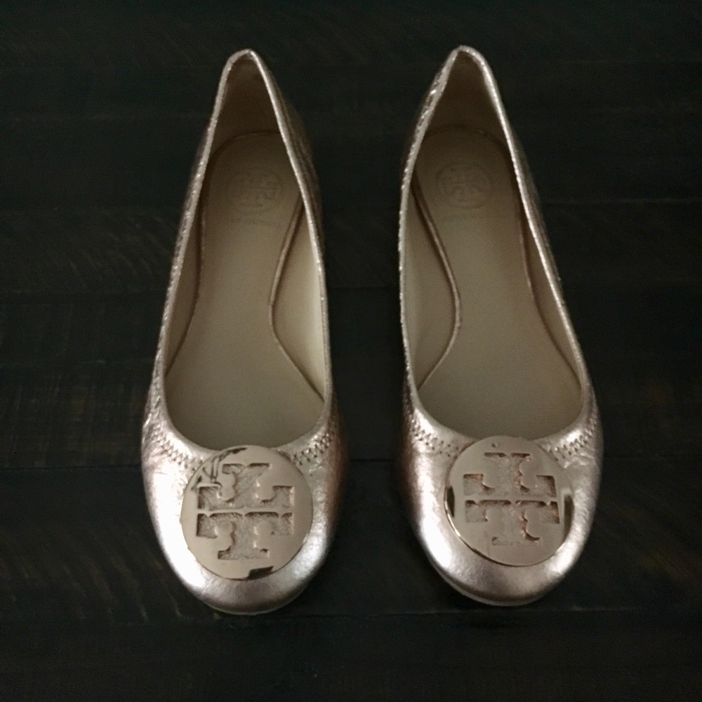 Rose Gold Tory Burch Flats